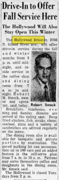 Hollywood Drive-In (Tonys Lounge) - Oct 1960 Article (newer photo)